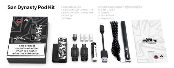 【小煙主機】San Dynasty 小海豚 30W 主機 套組 小體積大煙量 可更換電池 外型配件 海綿濾嘴