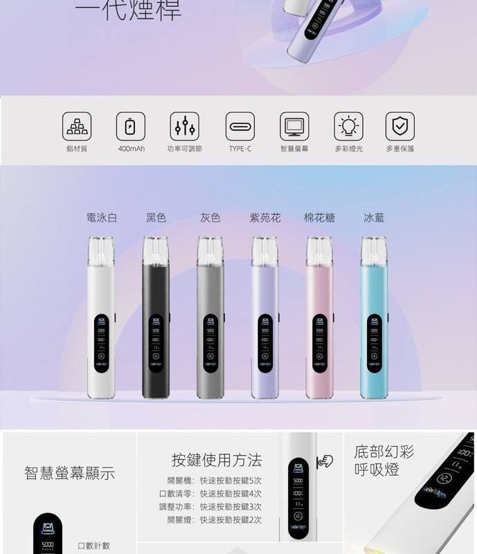 【拋棄式】DoDo VAPE 通用一代 螢幕顯示可調瓦單主機 (通用RELX悅克/SP2s/KISS/ILIA/LANA)